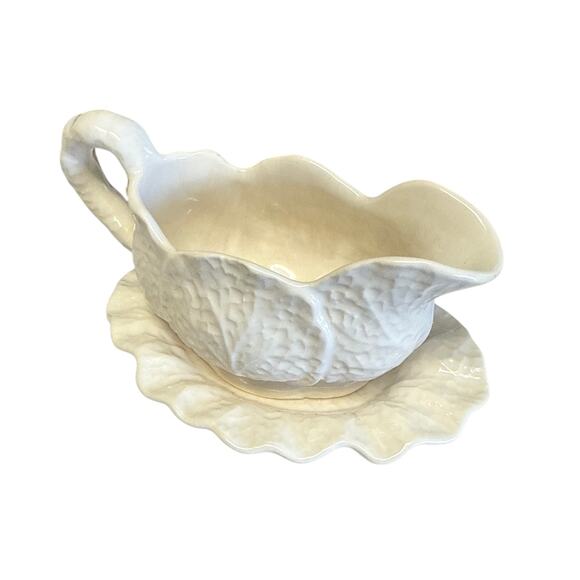 Shorter & Sons Ltd. England Vintage Cabbage Leaf Gravy Boat - Picture 5 of 8